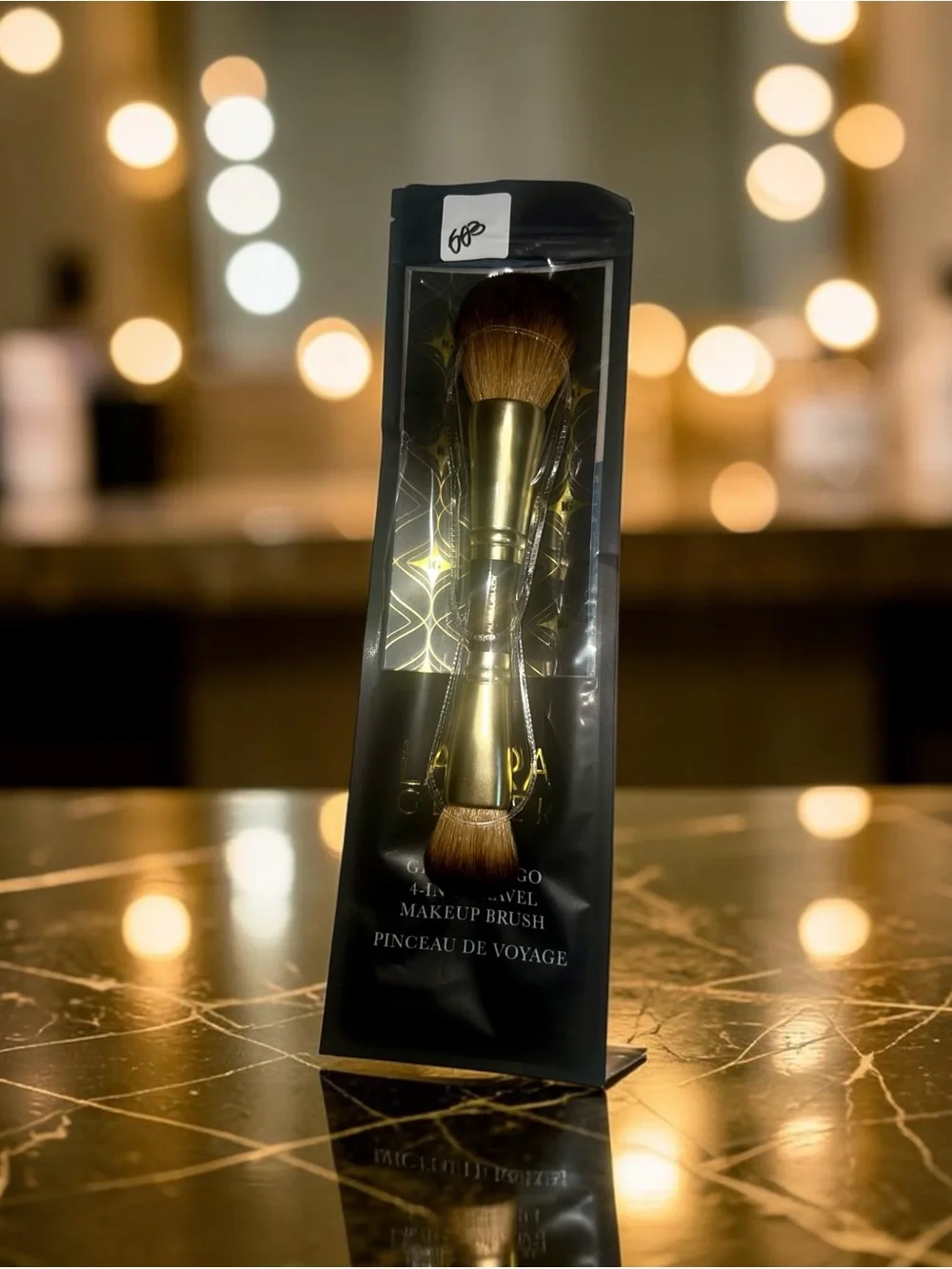 Laura Geller Gold 4-in-1 Makeup Brush Set - 3 pcs Travel Set - BNIB - Never Used